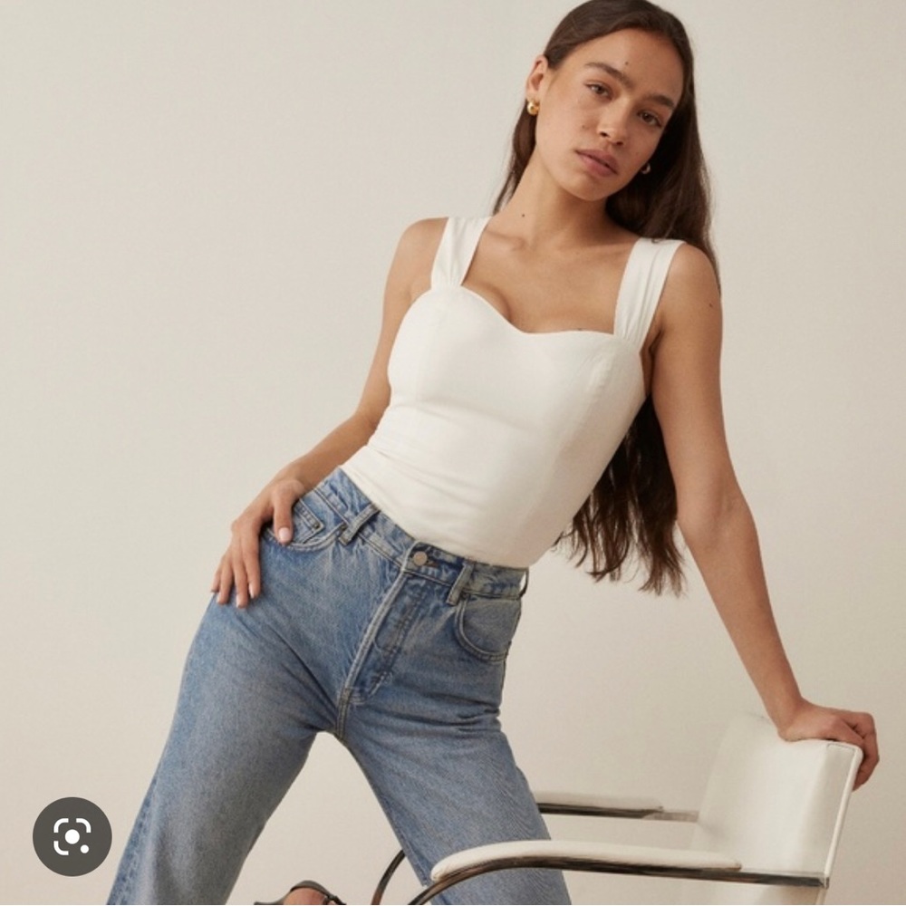 White Santana Top (size 4) (reformation)